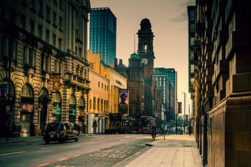 Typisch Engels stadsaanzicht in Manchester, Engeland van Lizanne van Spanje