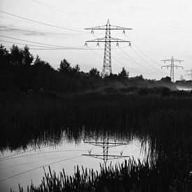 Hollands landschap in zwart wit van Maik Keizer