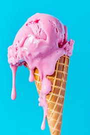 Melting strawberry ice cream in a croissant by Poster Art Shop