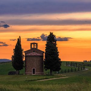 Sonnenuntergang an der Cappella della Madonna di Vitaleta