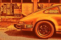 Sportieve Porsche in het oranje