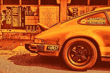 Sportieve Porsche in het oranje