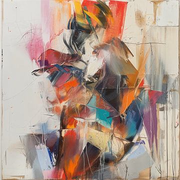 Abstract Schilderij | Intense Dance of Colors and Shapes van Kunst Kriebels