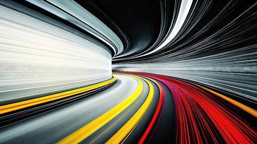 Tunnelopname met lichtsporen