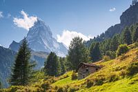 Idylisch Zwitsers landschap met uitzicht over de Matterhorn