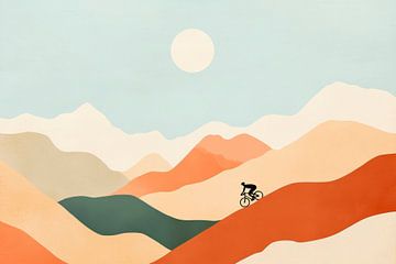 Mountainbiken in de bergen van Poster Art Shop