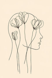 Blühende Gedanken - Minimalistisches Mohn-Porträt von Dave Schloffi