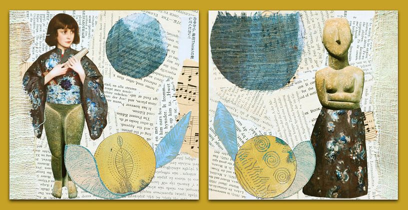 diptych VI who am I really? by Hella Kuipers