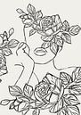 Het bloemen meisje line art van Romee Heuitink thumbnail