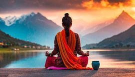 Yoga in het landschap