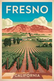 Fresno, California Vintage Travel Poster by Poster Art Shop