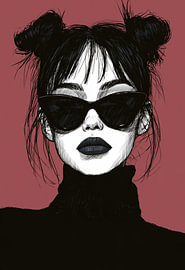 Cooles Mode-Porträt mit schwarzer Sonnenbrille von SPEQ ART