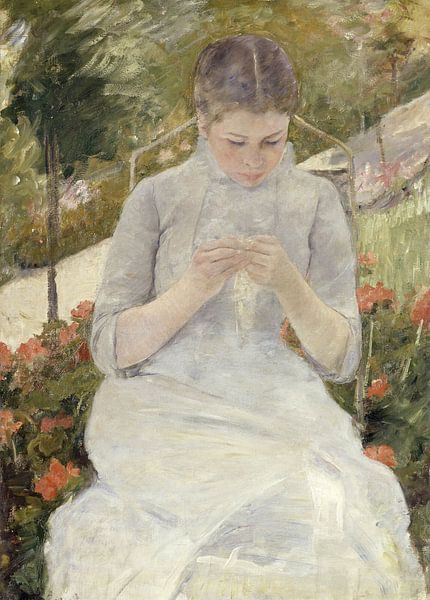 Mary Cassatt. Girl in the Garden von 1000 Schilderijen