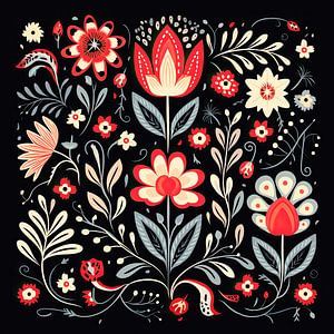 Blumenmuster im folkloristischen Stil