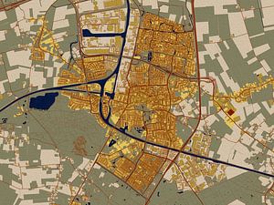 Map of Oosterhout in the style of Gustav Klimt by Maporia