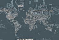 Wereldkaart Typografie, Grijs van MAPOM Geoatlas thumbnail
