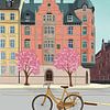 Scandinavische Lente: Bloesem in Kopenhagen van Art Prints