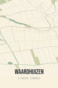 Vintage landkaart van Waardhuizen (Noord-Brabant) van Rezona