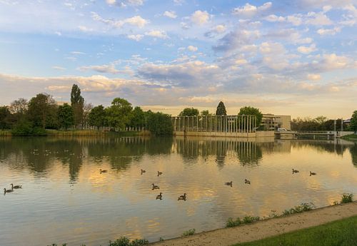 Het park van Böblingen in de ochtend