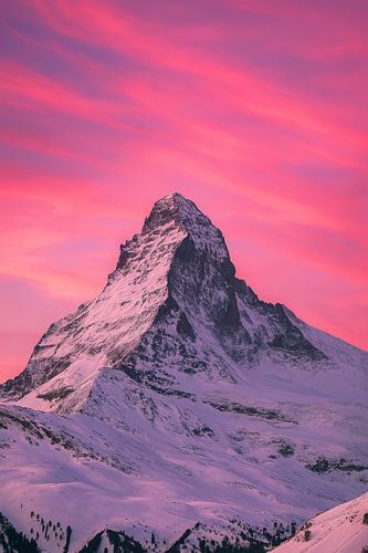 Rosa Morgenröte über dem Matterhorn