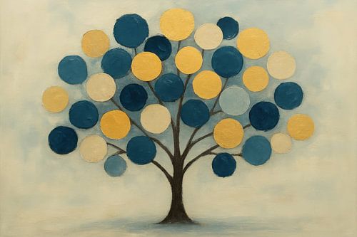 Abstract tree in soft tones by Art & Soul Creations