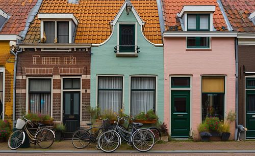 Bike in front of a colourful backdrop