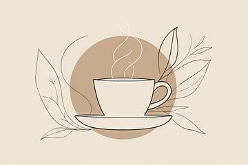 Minimalistische koffie-illustratie van Poster Art Shop