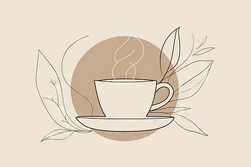 Minimalistische koffie-illustratie