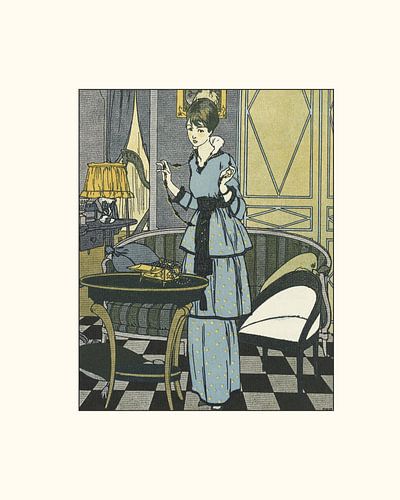 La fille | Publicité de mode historique | Art déco