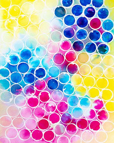 Modern Abstracte Bubbels | Aquarel Schilderij