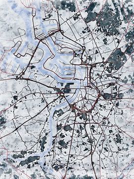 Kaart van Antwerpen groot in de stijl 'White Winter' van Maporia