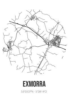 Exmorra (Fryslan) | Landkaart | Zwart-wit van Rezona