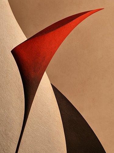 Spiced Silence II — Organic abstract art in red and brown