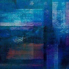 Winter fantasie, moderne natuur abstractie in blauwgroen van FRESH Fine Art