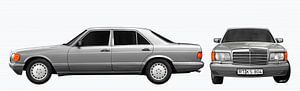 Mercedes-Benz S-Klasse W 126 double view in original color
