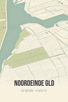 Vintage landkaart van Noordeinde Gld (Gelderland) van Rezona