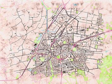 Kaart van Roosendaal in de stijl 'Soothing Spring' van Maporia