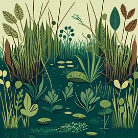 Smaragdgroen moerasland