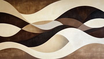 Bruin beige abstracte vormen panorama