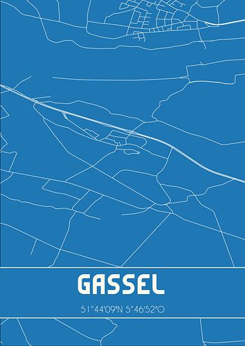 Blauwdruk | Landkaart | Gassel (Noord-Brabant)