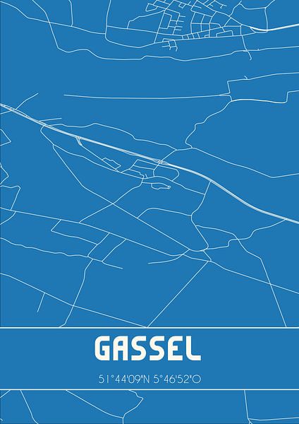 Blueprint | Map | Gassel (North Brabant) by Prints of Place