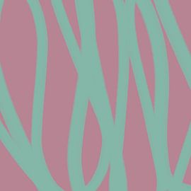 Abstrakte Boho-Linien in Rosa und Mintgrün. von Dina Dankers