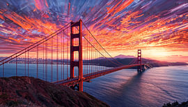 Le Golden Gate Bridge - Rêves au coucher du soleil sur Joseph S Giacalone Photography