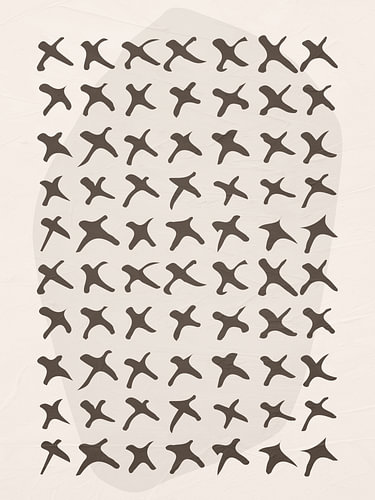 Art abstrait, géométrique et minimaliste, aux formes organiques et aux tons ocres