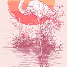 Flamingo before sunset by Pixelbull Design
