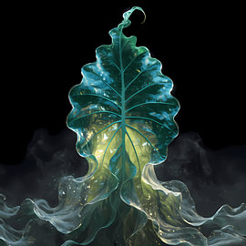Electric Alocasia Wall Art | Futuristic Botanical Print | Luxury Modern Plant Decor