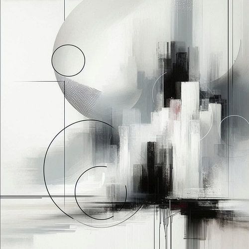 Silence urbain – Abstraction géométrique monochrome