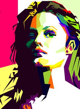 Angelina Jolie Ster Films Pop Art WPAP van Fariza Abdurrazaq
