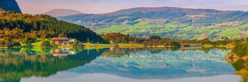 Panorama of Bergheimsvatnet, Gloppen by Henk Meijer Photography