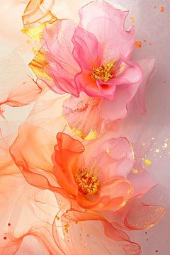 Wulpse fleurigheid in rood roze transparantie 2 van Marianne Ottemann - OTTI